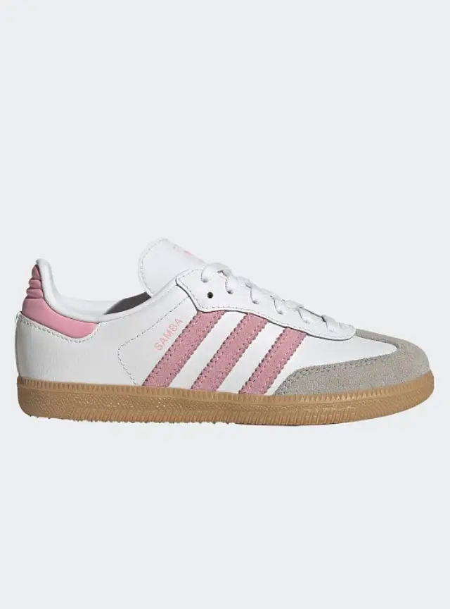Παιδικά Παπούτσια Adidas Samba Og για Κορίτσια Cloud White/Pink (Μεγέθη 28-35) ΛΕΥΚΟ
