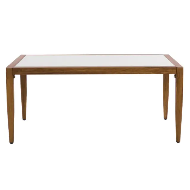 ΤΡΑΠΕΖΙ MEIR ΣΑΛΟΝΙΟΥ ΑΛΟΥΜΙΝΙΟΥ BAMBOO LOOK ΜΕ ΓΥΑΛΙ 100Χ58Χ46 FB95551.01 3