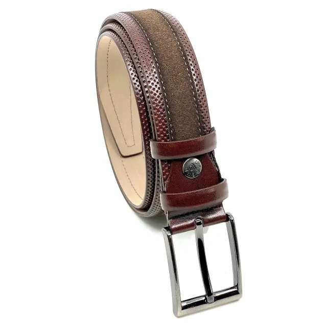 Καφέ Ζώνη P.U. Leather Τύπου Suede 3,5 cm - 110cm 2