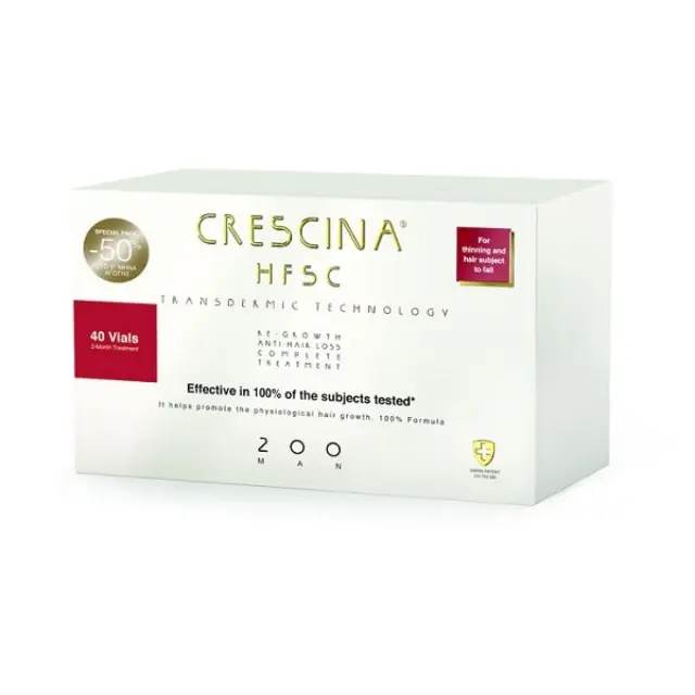 Crescina Transdermic HFSC MAN 200: Θεραπεία για Αραίωση Μαλλιών και Τριχόπτωση στους Άνδρες