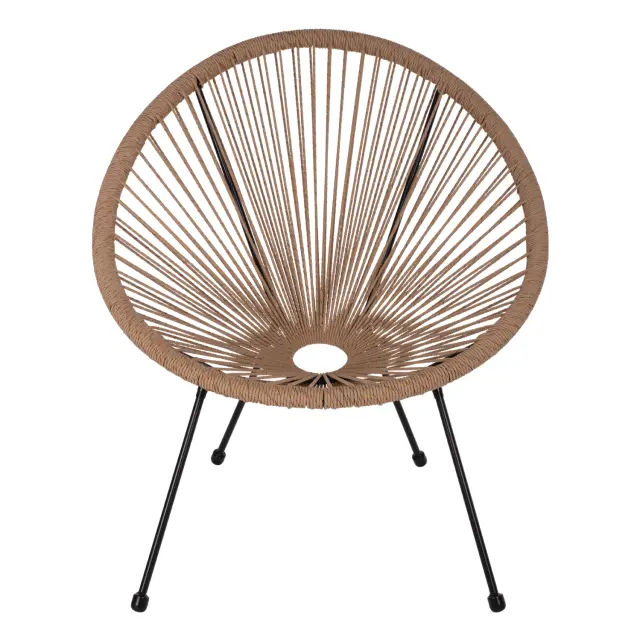 ΠΟΛΥΘΡΟΝΑ ACAPULCO Τ. ΦΩΛΙΑ ΜΕΤΑΛΛΟ ΜΑΥΡΟ ΜΕ TWISTED WICKER FB95871.01 70x73x79 εκ. 3