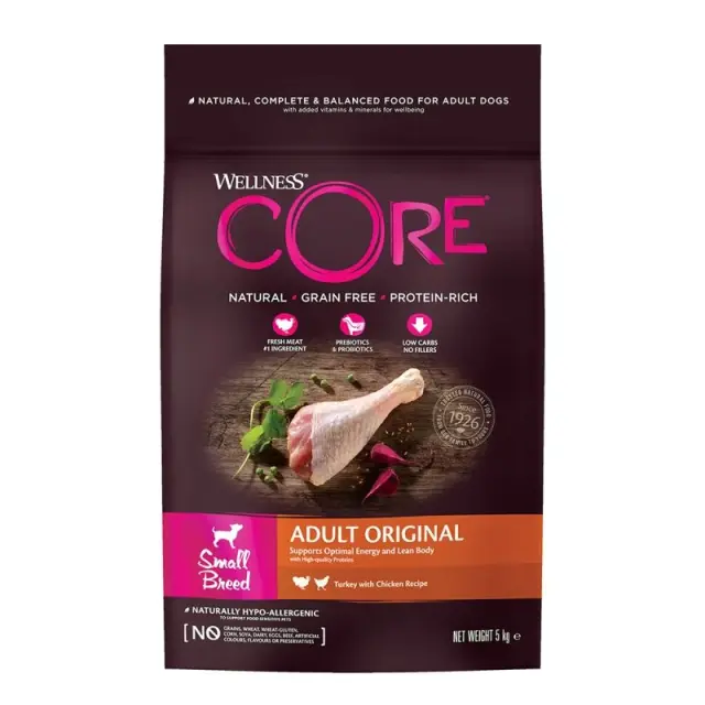 Wellness Core Adult Original Small Breed Ξηρά Τροφή Σκύλου Γαλοπούλα Χωρίς Σιτηρά 1.5kg 2