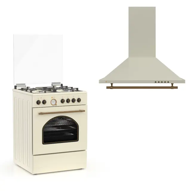ΚΟΥΖΙΝΑ ΜΙΚΤΗ TGS 4320 BEIGE TURBO + ΑΠΟΡΡΟΦΗΤΗΡΑΣ TGS 960 BEIGE 2