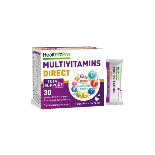 Health Pro Multivitamins Direct Total Support, Πολυβιταμίνη χωρίς νερό, 30sachets