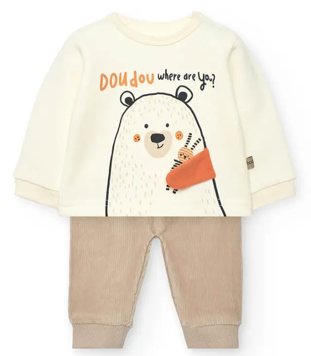 Boboli Σετ μπλούζα και παντελόνι για αγόρι DOUDOU FRIENDS - 6M