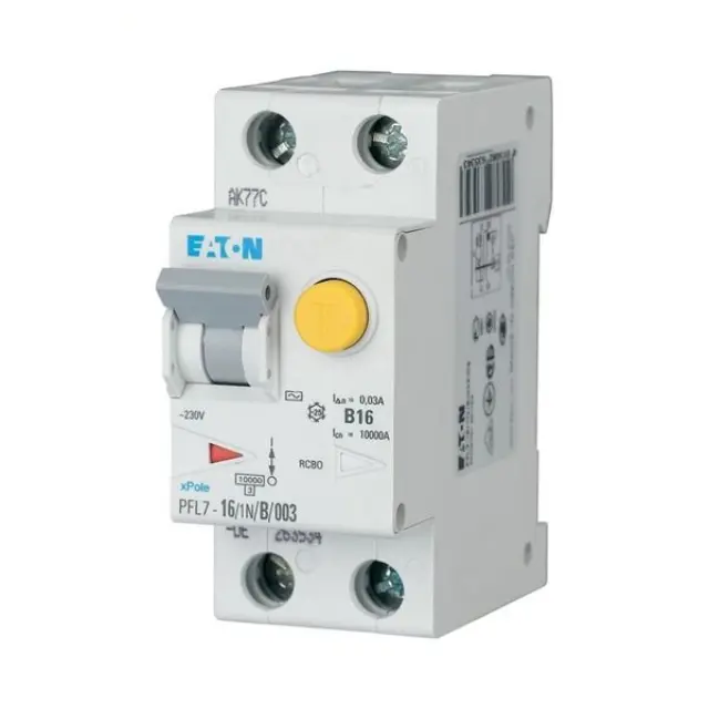 PFL7-16/1N/C/003-A RCD/MCB combination, 16 A, 30 mA, MCB trip characteristic: C, 1p+N, RCD trip characteristic: A