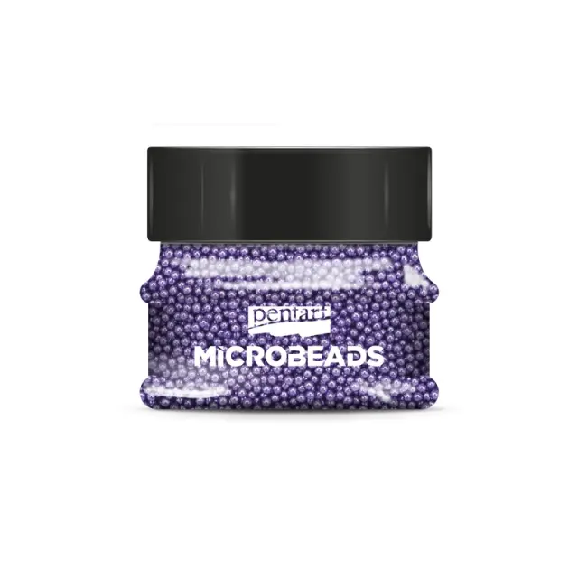 Χάντρες γυάλινες μικρές (Glass microbeads) Pentart 0,8-1mm 40gr, Μοβ