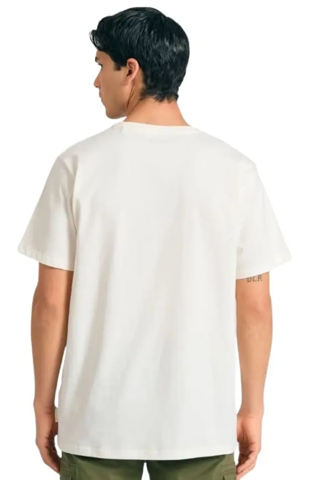 Funky Buddha ανδρικό t-shirt με minimal branded τύπωμα FBM011-097-04-2 2