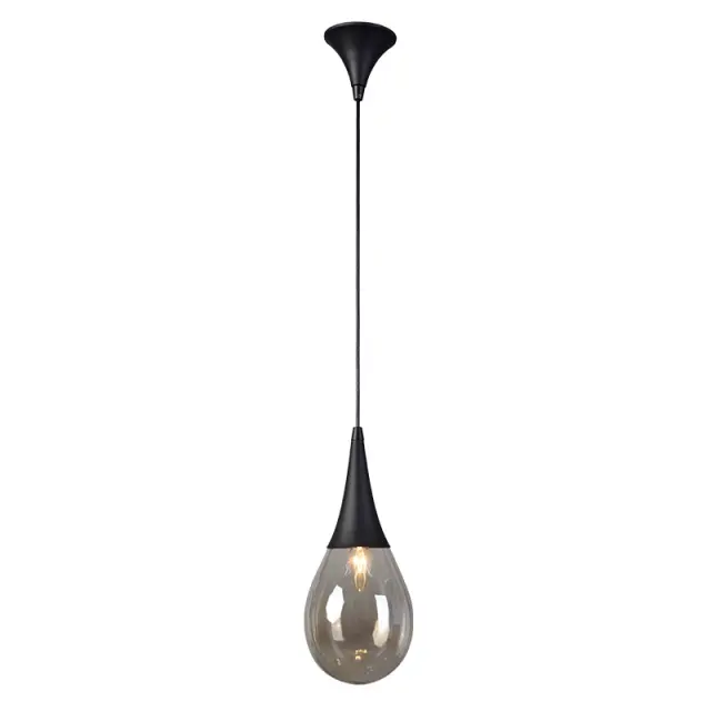 ΜΕΤΑΛΛΙΚΟ ΚΡΕΜΑΣΤΟ Φ/Σ 1ΧΕ14 ΜΑΥΡΟ ΚΕΧΡΙΜΠΑΡΙ ΓΥΑΛΙ Φ16cm ATENA / OD53421BK