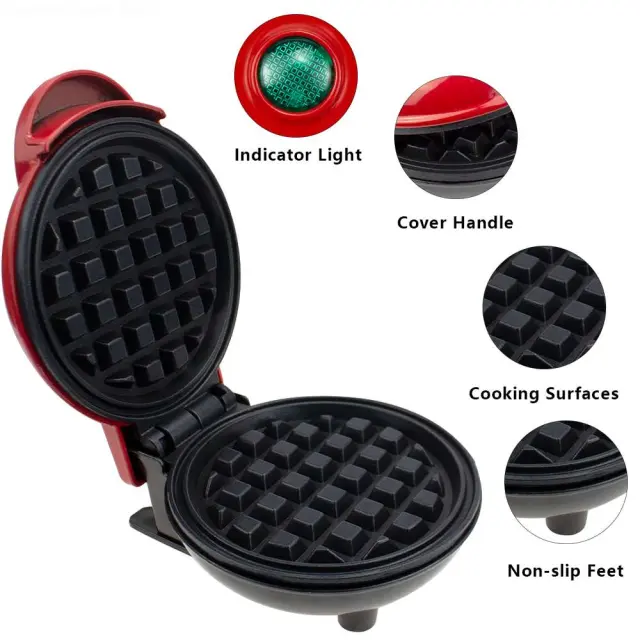 Mini βαφλιέρα 350W-Mini waffle maker 2