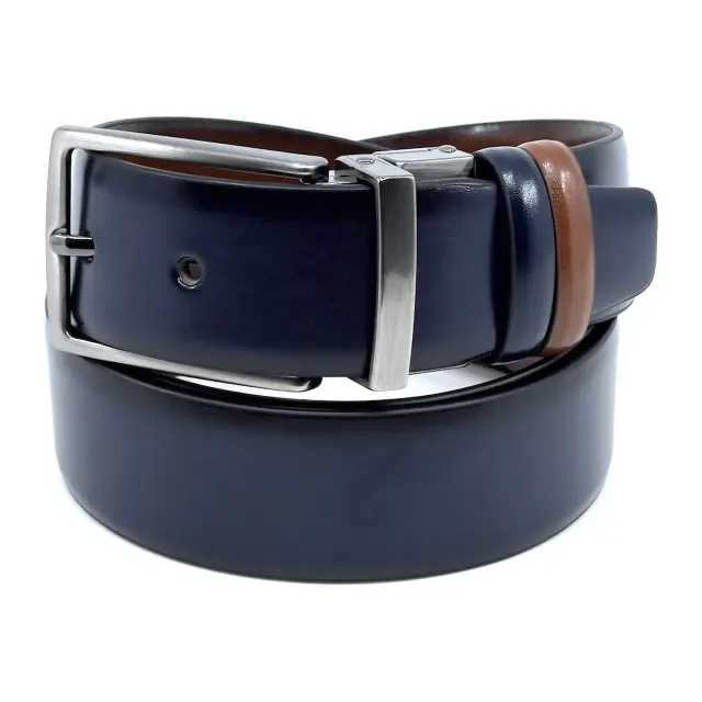 Μπλε Ταμπά Ζώνη Διπλής Όψης P.U. Leather 3,5 cm - 110cm