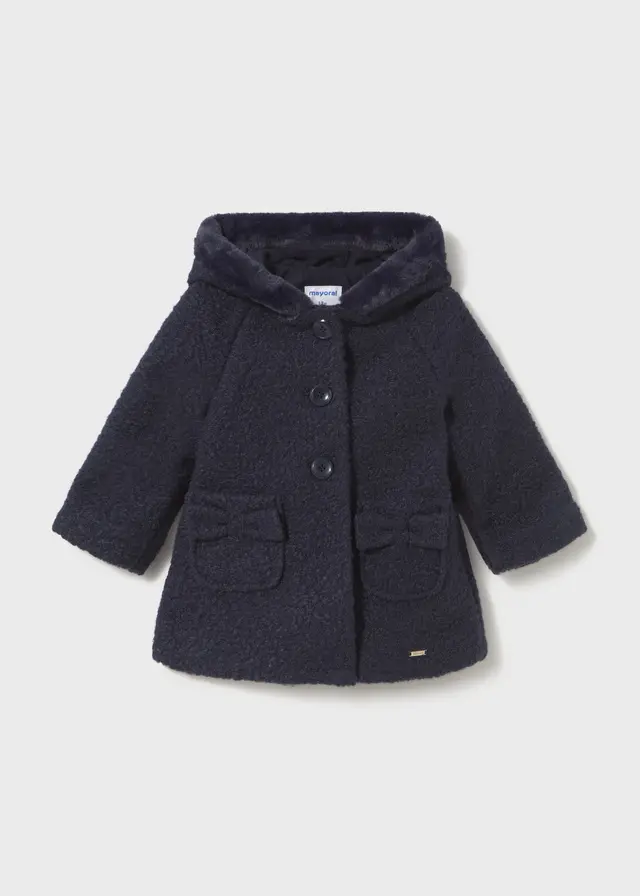 Mayoral Fleece μπουφάν κουκούλα μωρό 16-02436-083 Ναυτικο μπλε