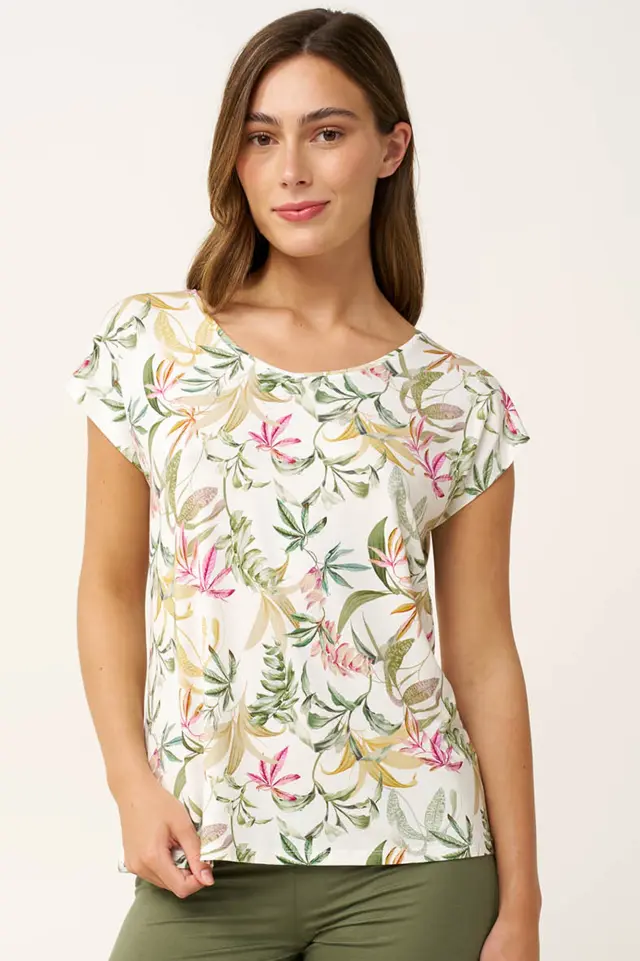 Καλοκαιρινή Γυναικεία Πυτζάμα Botanical Vamp 24150 GREEN LODEN 2