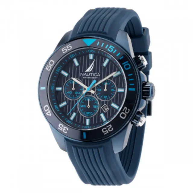 Nautica One Chrono, Men's Watch, Blue Silicone Strap NAPNOS303