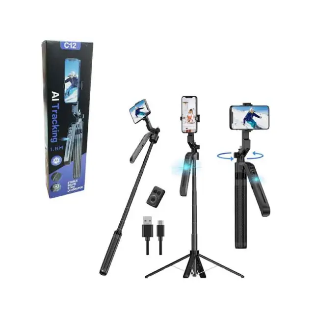 Selfie Stick Τρίποδο Με AI Tracking C12 – Selfie Stick Tripod With AI Tracking C12 030247