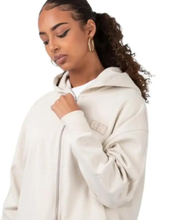 Calvin Klein - Γυναικείο Φούτερ Zip Detail Logo Regular Fit J20J219756-ACF Μπεζ - XS 3