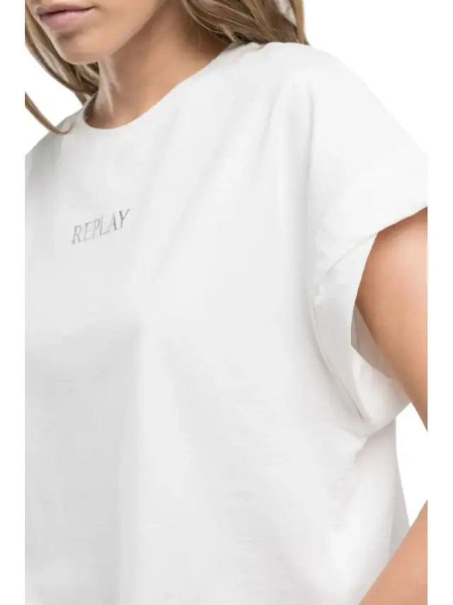 Replay Γυναικείο Crop Top Off White 2
