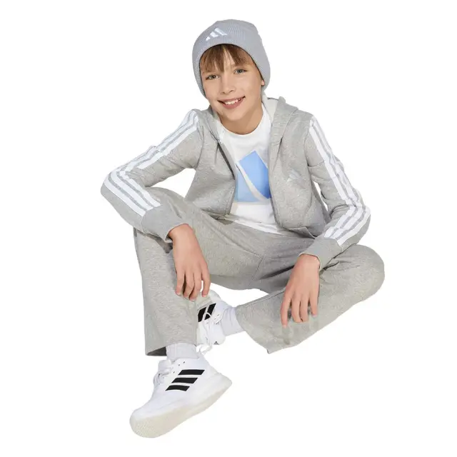 adidas Sportswear Kids 3Stripes Fleece Full-Zip Hoodie Γκρι JY4979 (adidas Sportswear) 3