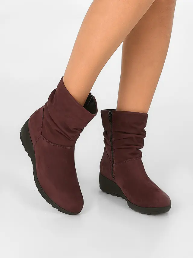 Mephisto Μποτάκια Γυναικείο δέρμα Nubuck Μωβ MEP/AGATHA PLUM 2