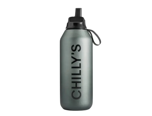 Μπουκάλι Θερμός Series 2 Cargo Chilly's με πτυσσόμενο καλαμάκι, χωρητικότητα 500ml και διατήρηση θερμοκρασίας 12h ζεστό / 24h κρύο - Slate