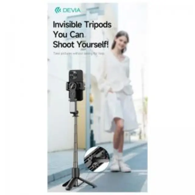 Gimbal & Τρίποδο Devia Q19 με AI Tracking για Smartphones Πλάτους 37 έως 90mm Ultra1 Μαύρο N69946 3