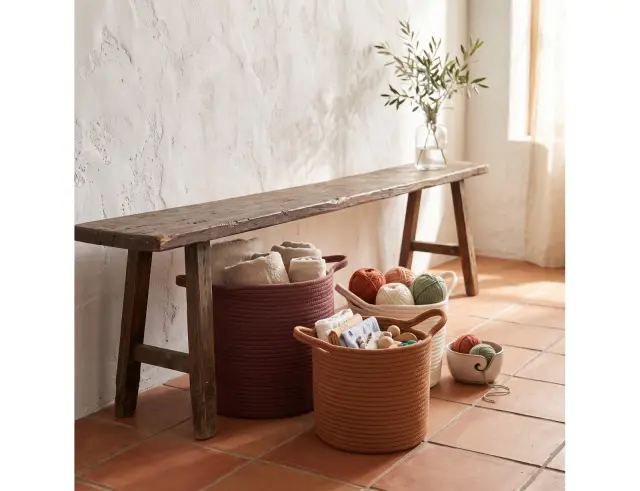 Σετ διακοσμητικά καλάθια Home Deco Factory με χερούλια - 3 τεμάχια RG9302