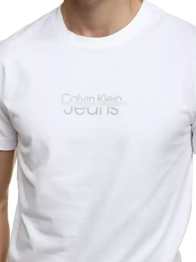 Calvin Klein - Ανδρικό T-shirt με Λογότυπο J30J322504-YAF Λευκό - XL 3