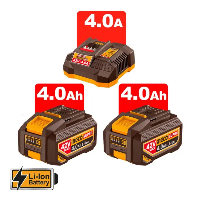 ΓΩΝΙΑΚΟΣ ΤΡΟΧΟΣ ΜΠΑΤΑΡΙΑΣ 2X4AH 42V LI-ION INGCO CAGLI4260182 3
