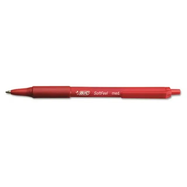 BIC Ballpoint Pen Soft Feel Clic M Red (837399) (BIC837399)