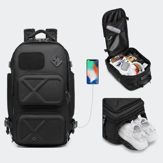 Ozuko 9309S Σακίδιο Πλάτης Antitheft Μαύρο 48x27x18cm 26lt 2