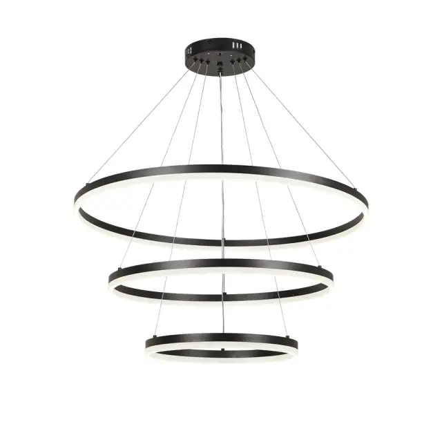 InLight Κρεμαστό φωτιστικό LED 100W 3CCT (by switch on base) D:60cm (6095-A-Black)