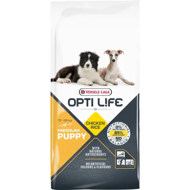 Opti Life Puppy Medium Chicken & Rice Ξηρά Τροφή Κουταβιού 12.5kg