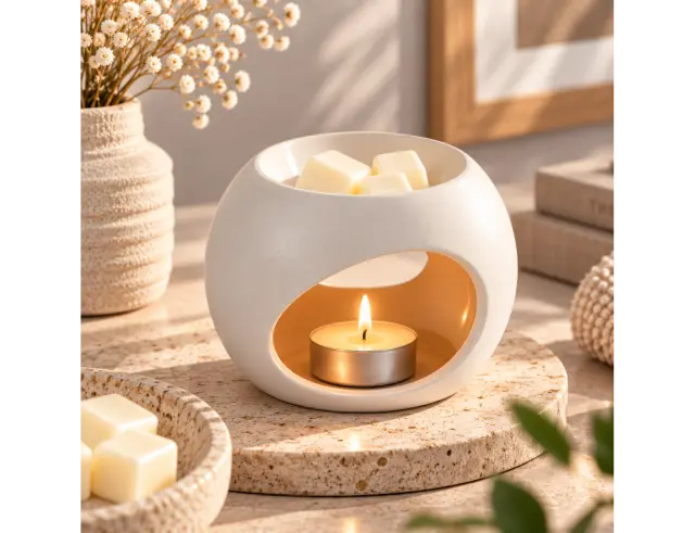 Αρωματιστής Homea για αιθέρια έλαια και wax melts με διαστάσεις 10x10x10.5cm - Two Tone Black 6SEN051BC