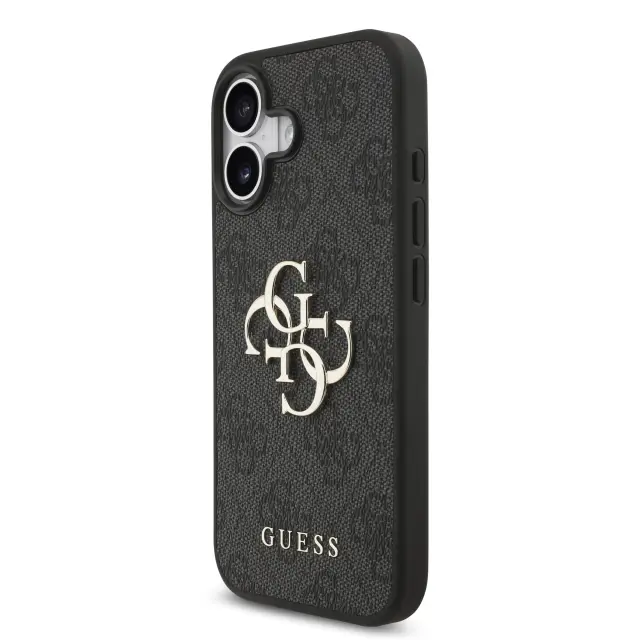 Guess PU 4G Metal Logo Case for iPhone 17 Grey 2