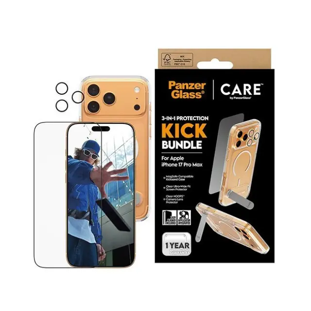 PanzerGlass Θήκη Κινητού iPhone 17 Pro Max CARE Feature Kick 3in1 (CR41528)