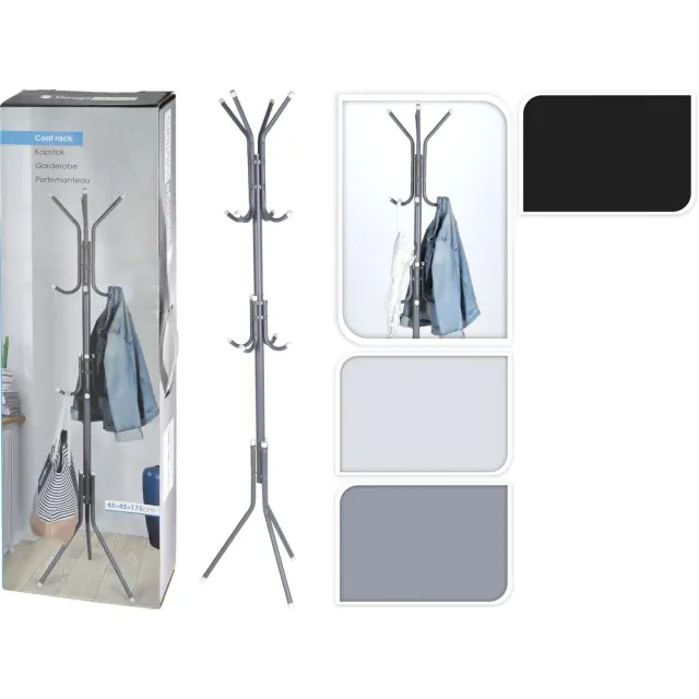 Καλόγερος 12 Θέσεων Μέταλλο 45x45x175cm Σε 3 Χρώματα