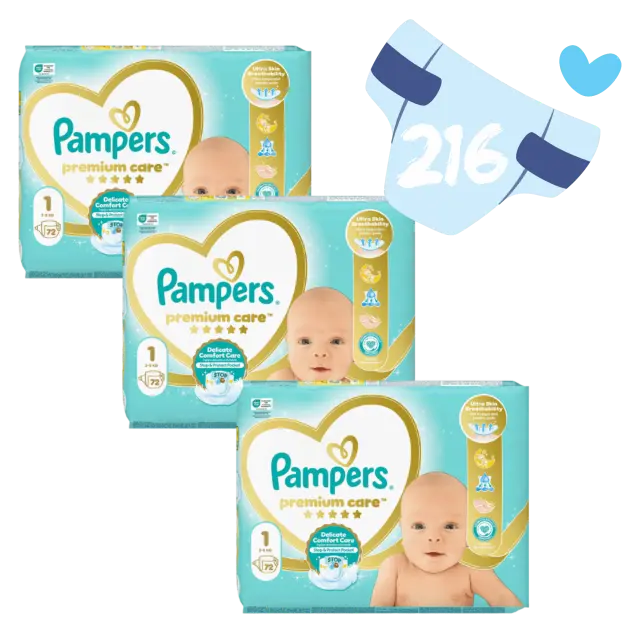 Πάνες Pampers Premium Care Super Jumbo Pack Νο1 (2-5kg) 216τεμ