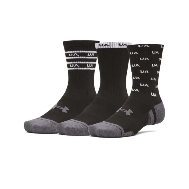 Under Armour Unisex Performance Tech Nov 3 Pack Crew Socks Μαύρο 1379515-004 (Under Armour)