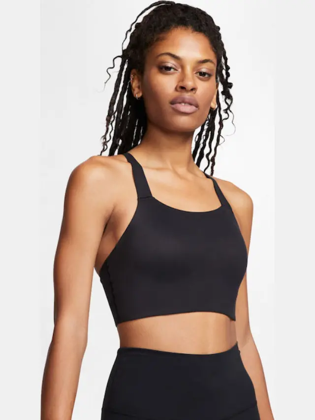 Nike Dri-Fit Swoosh Luxe Γυναικείο Αθλητικό Μπουστάκι CJ0544-010 Μαύρο - S