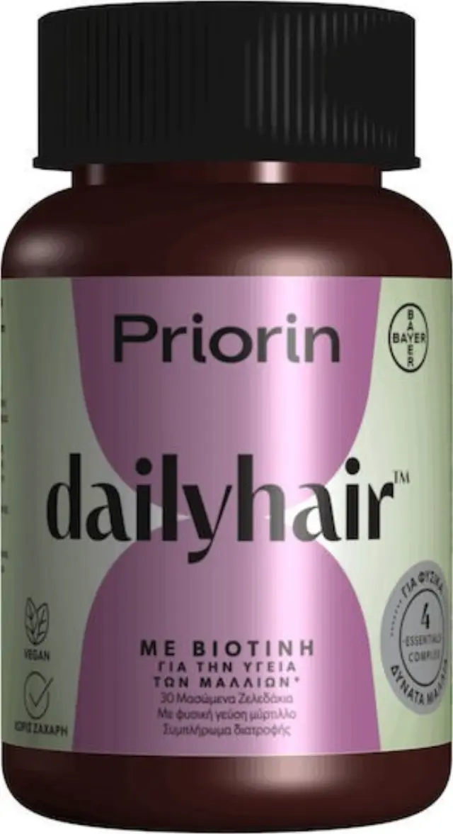 Priorin Dailyhair Gummies με Βιοτίνη Συμπλήρωμα Διατροφής για την Υγεία των Μαλλιών, 30 μασώμενα ζελεδάκια