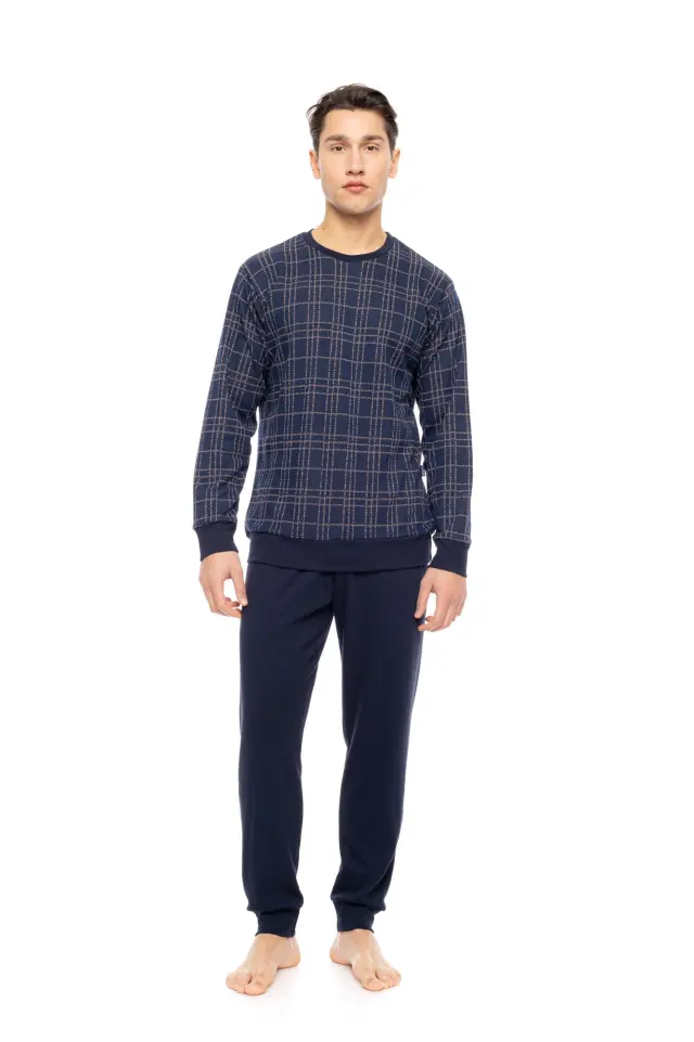 W-M780 - Type - PYJAMA JACQUARD SAND BLUE PLAID - XXL