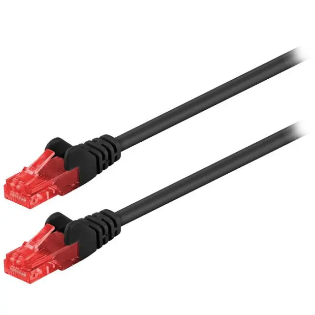 Καλώδιο δικτύου CAT 6, U/UTP, 1.00m σε μαύρο χρώμα.