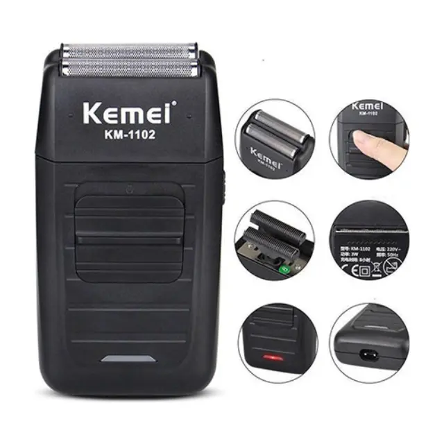 Kemei KM-1102 Ξυριστική Μηχανή Προσώπου Επαναφορτιζόμενη 3