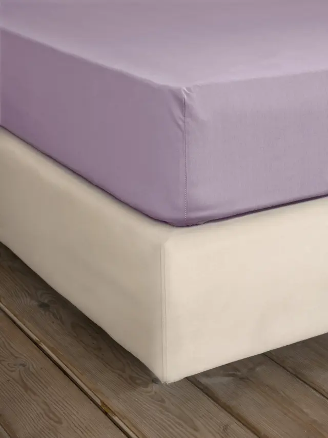 Σεντόνι Unicolors - Pale Mauve Μωβ Διπλό με Λάστιχο 140x200+32