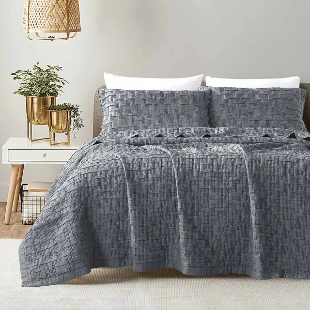 Κουβέρτα Ζακάρ Σετ Africa Υπέρδιπλη Ανθρακί 230 x 245 cm + (2) 50 x 70 cm Ανθρακί 230 x 245 cm + (2) 50 x 70 cm
