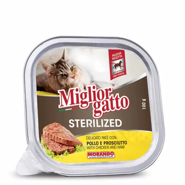 Miglior Gato Sterilised Κοτόπουλο & Προσούτο Πατέ 100gr