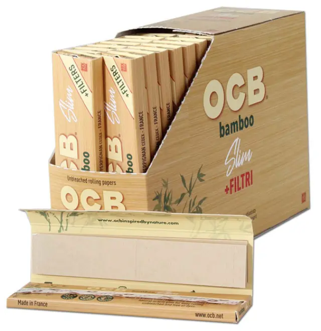 OCB Χαρτάκια Bamboo King Size Slim με Τζιβάνες 32τεμ.
