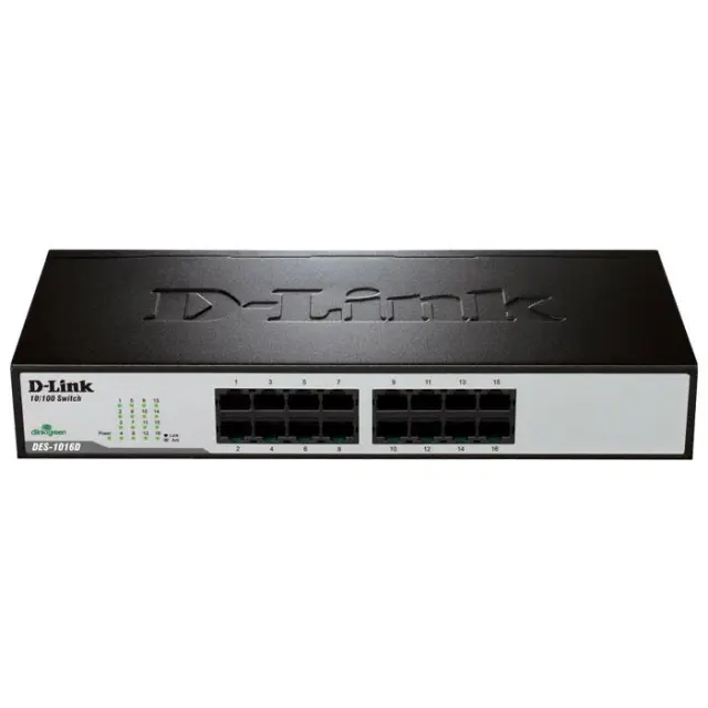 16-Port Ethernet 10/100 Unmanaged Desktop Rackmount Switch