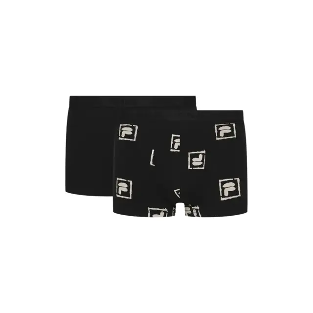 FILA Ανδρικό Boxer Elastic Band - Διπλό Πακέτο, Χρώμα Μαύρο