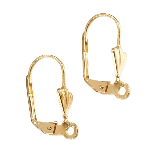Σκουλαρίκι Leverback 19.5x11x5.5mm Ανοξείδωτο Ατσάλι 304 Golden - 4τεμ